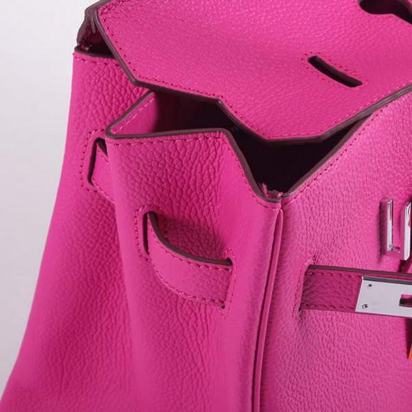 Hermes Birkin 35CM Smooth Leather Handbag 6089 Rose Silver Hermes Birkin 35CM Smooth Leather Handbag 6089 Rose Silver