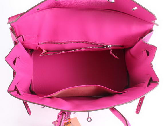Hermes Birkin 35CM Smooth Leather Handbag 6089 Rose Silver Hermes Birkin 35CM Smooth Leather Handbag 6089 Rose Silver
