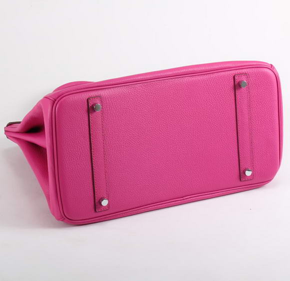 Hermes Birkin 35CM Smooth Leather Handbag 6089 Rose Silver Hermes Birkin 35CM Smooth Leather Handbag 6089 Rose Silver