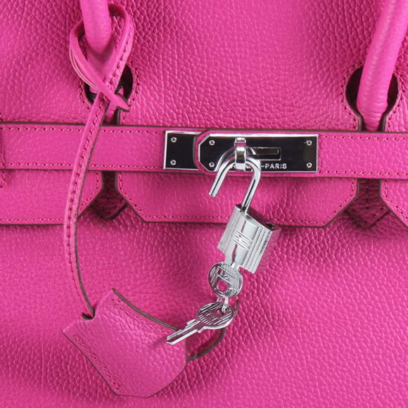 Hermes Birkin 35CM Smooth Leather Handbag 6089 Rose Silver Hermes Birkin 35CM Smooth Leather Handbag 6089 Rose Silver