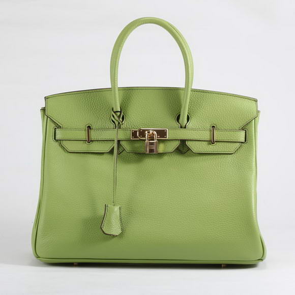 Hermes Birkin 35CM Togo Leather Handbag 6089 Green Golden Hermes Birkin 35CM Togo Leather Handbag 6089 Green Golden