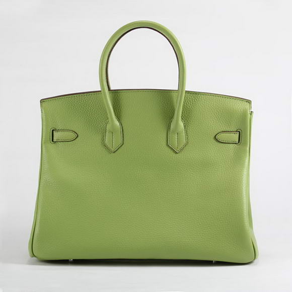 Hermes Birkin 35CM Togo Leather Handbag 6089 Green Silver Hermes Birkin 35CM Togo Leather Handbag 6089 Green Silver