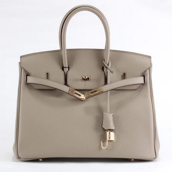 Hermes Birkin 35CM Togo Leather Handbag 6089 Light Grey Golden Hermes Birkin 35CM Togo Leather Handbag 6089 Light Grey Golden