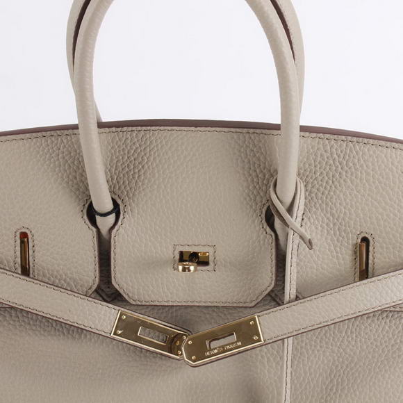 Hermes Birkin 35CM Togo Leather Handbag 6089 Light Grey Golden Hermes Birkin 35CM Togo Leather Handbag 6089 Light Grey Golden