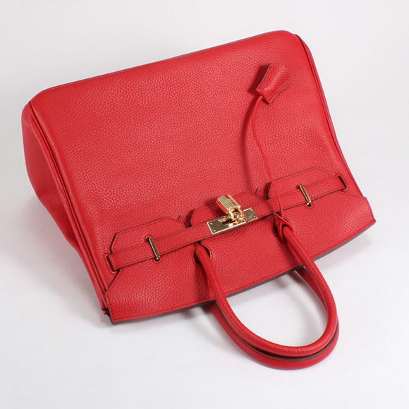 Hermes Birkin 35CM Togo Leather Handbag 6089 Red Golden Hermes Birkin 35CM Togo Leather Handbag 6089 Red Golden