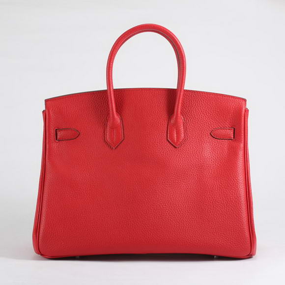 Hermes Birkin 35CM Togo Leather Handbag 6089 Red Silver Hermes Birkin 35CM Togo Leather Handbag 6089 Red Silver