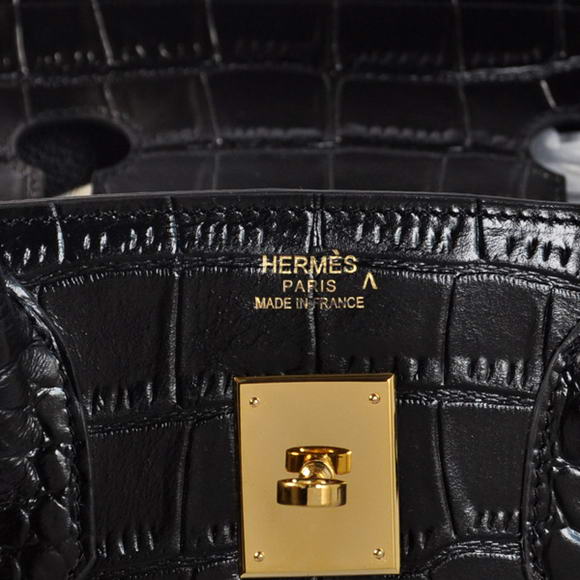 Hermes Birkin 35CM Tote Bags Crocodile Togo Leather Black Golden Hermes Birkin 35CM Tote Bags Crocodile Togo Leather Black Golden