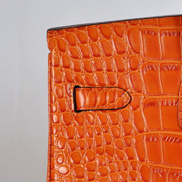 Hermes Birkin 35CM Tote Bags Crocodile Togo Leather Orange Silver Hermes Birkin 35CM Tote Bags Crocodile Togo Leather Orange Silver