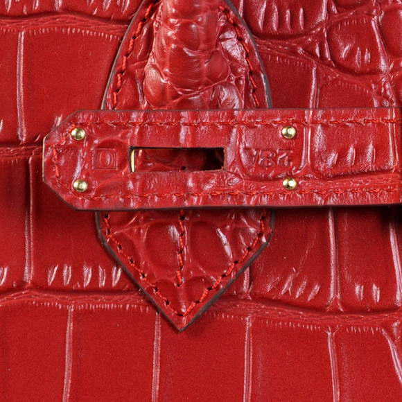 Hermes Birkin 35CM Tote Bags Crocodile Togo Leather Red Golden Hermes Birkin 35CM Tote Bags Crocodile Togo Leather Red Golden