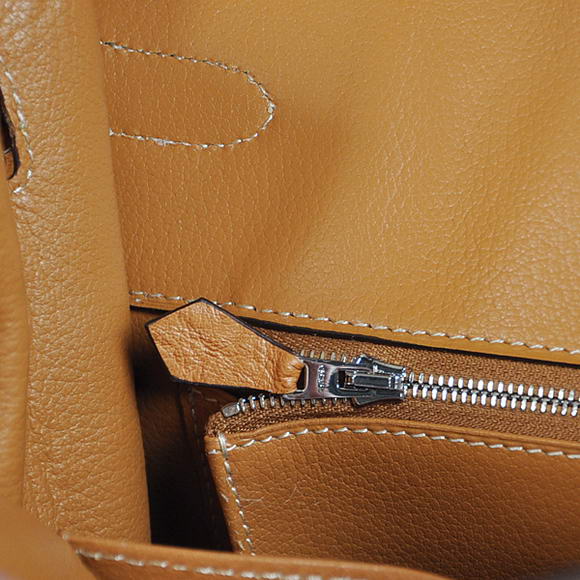 Hermes Birkin 35CM Tote Bags Ostrich Togo Leather Ocher Silver Hermes Birkin 35CM Tote Bags Ostrich Togo Leather Ocher Silver