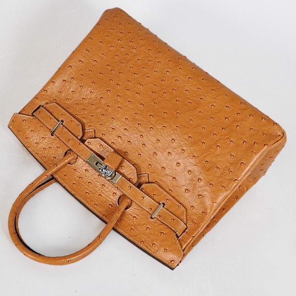 Hermes Birkin 35CM Tote Bags Ostrich Togo Leather Ocher Silver Hermes Birkin 35CM Tote Bags Ostrich Togo Leather Ocher Silver