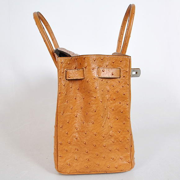 Hermes Birkin 35CM Tote Bags Ostrich Togo Leather Ocher Silver Hermes Birkin 35CM Tote Bags Ostrich Togo Leather Ocher Silver