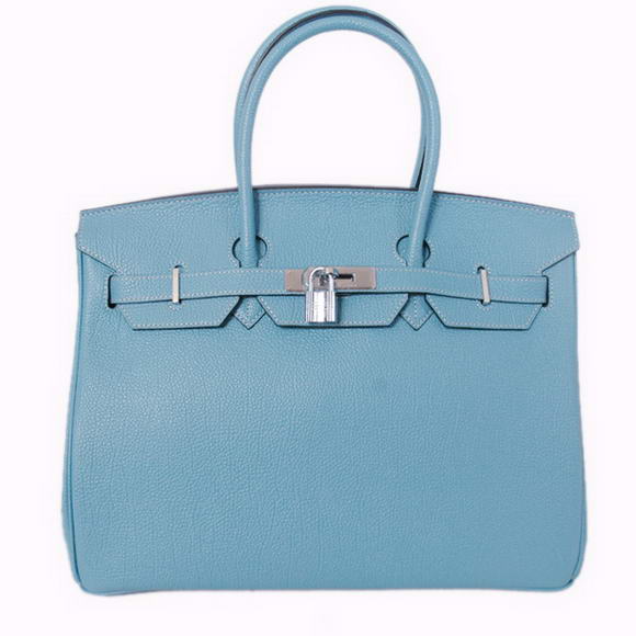 Hermes Birkin 35CM Tote Bags Smooth Togo Leather Light Blue Silver Hermes Birkin 35CM Tote Bags Smooth Togo Leather Light Blue Silver