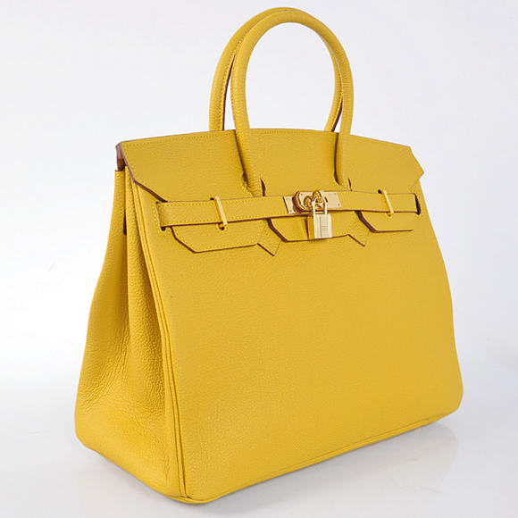 Hermes Birkin 35CM Tote Bags Smooth Togo Leather Yellow Golden Hermes Birkin 35CM Tote Bags Smooth Togo Leather Yellow Golden