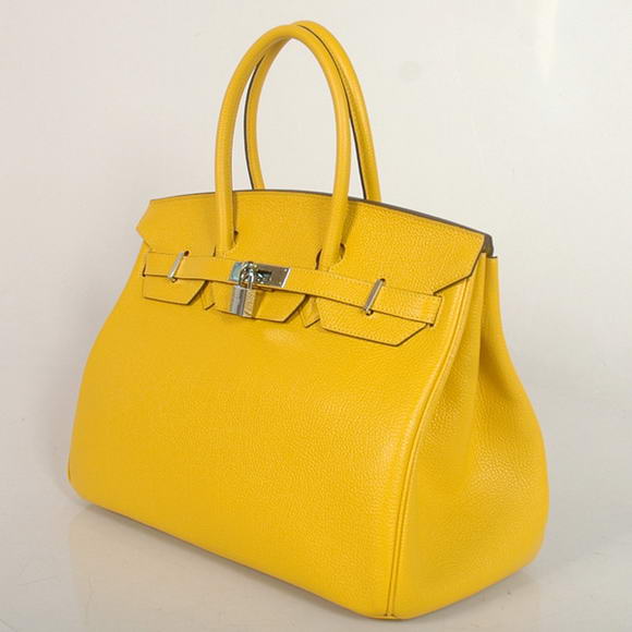 Hermes Birkin 35CM Tote Bags Smooth Togo Leather Yellow Silver Hermes Birkin 35CM Tote Bags Smooth Togo Leather Yellow Silver