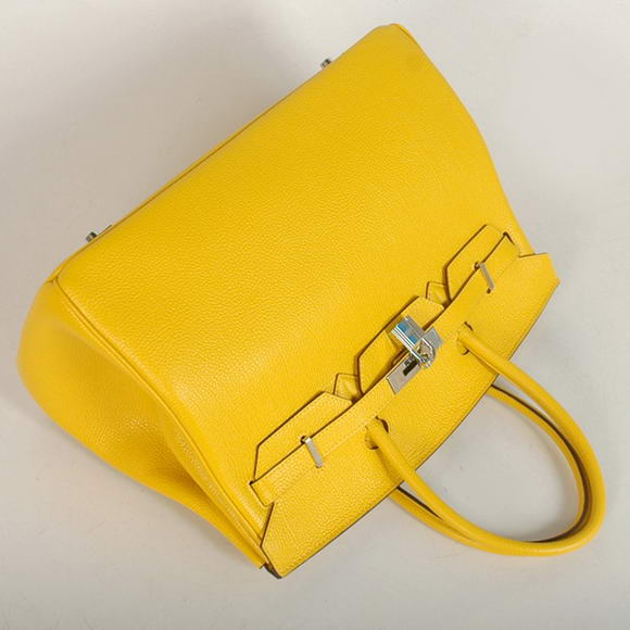 Hermes Birkin 35CM Tote Bags Smooth Togo Leather Yellow Silver Hermes Birkin 35CM Tote Bags Smooth Togo Leather Yellow Silver