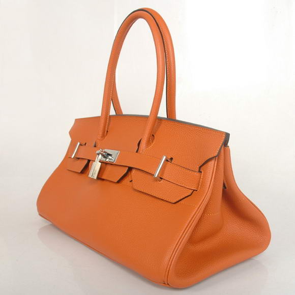 Hermes Birkin 42cm JPG Birkin Togo Leather Orange Bag Silver Hardware Hermes Birkin 42cm JPG Birkin Togo Leather Orange Bag Silver Hardware