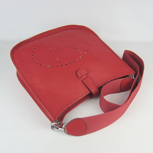 Hermes Cowhide Evelyne Messenger Bag 6309 Red Hermes Cowhide Evelyne Messenger Bag 6309 Red