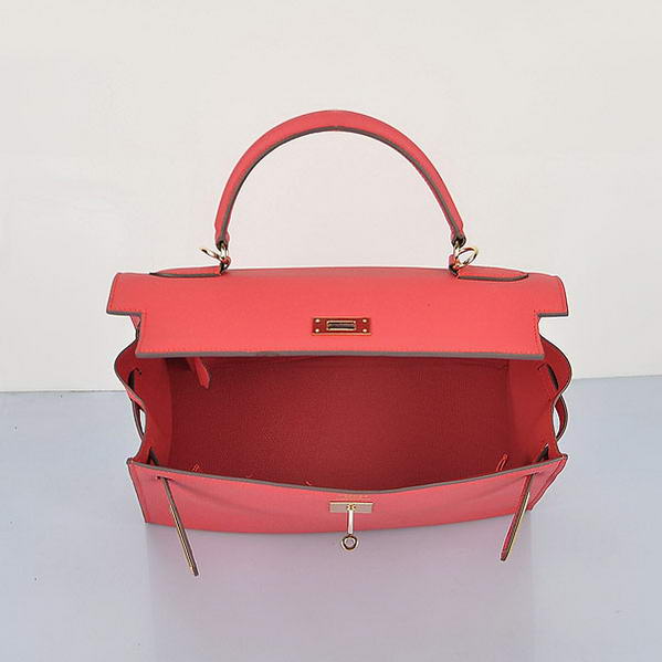 Fashion Hermes Kelly 32cm Bags Light Red Calf Leather Gold Fashion Hermes Kelly 32cm Bags Light Red Calf Leather Gold
