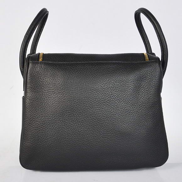 Hermes Lindy 30CM Havanne Handbags 1057 Black Leather Golden Hardware Hermes Lindy 30CM Havanne Handbags 1057 Black Leather Golden Hardware