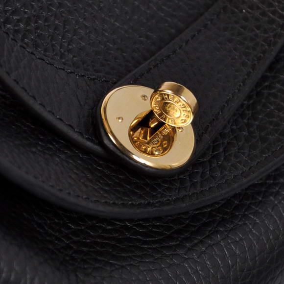 Hermes Lindy 30CM Havanne Handbags 1057 Black Leather Golden Hardware Hermes Lindy 30CM Havanne Handbags 1057 Black Leather Golden Hardware