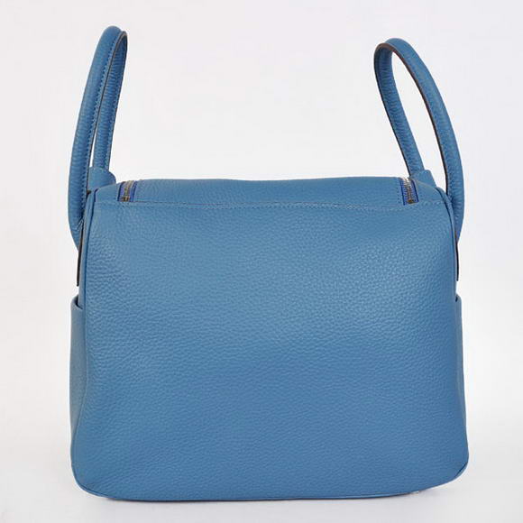 Hermes Lindy 30CM Havanne Handbags 1057 Blue Leather Silver Hardware Hermes Lindy 30CM Havanne Handbags 1057 Blue Leather Silver Hardware