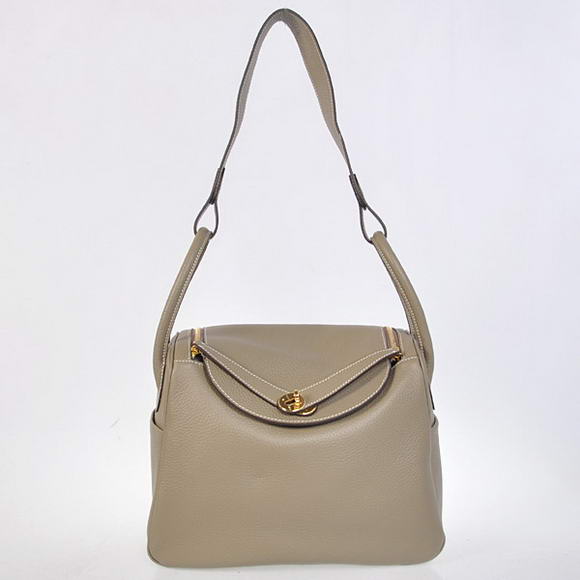 Hermes Lindy 30CM Havanne Handbags 1057 Grey Leather Golden Hardware Hermes Lindy 30CM Havanne Handbags 1057 Grey Leather Golden Hardware