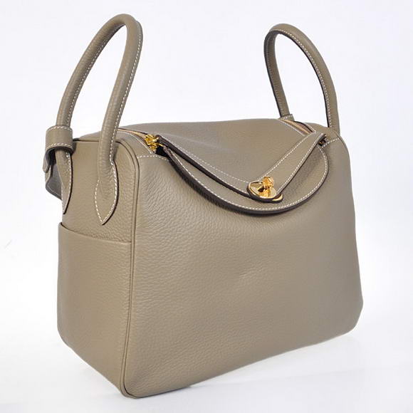 Hermes Lindy 30CM Havanne Handbags 1057 Grey Leather Golden Hardware Hermes Lindy 30CM Havanne Handbags 1057 Grey Leather Golden Hardware