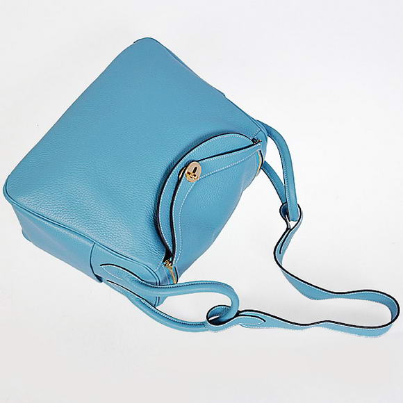 Hermes Lindy 30CM Havanne Handbags 1057 Light Blue Leather Golden Hardware Hermes Lindy 30CM Havanne Handbags 1057 Light Blue Leather Golden Hardware