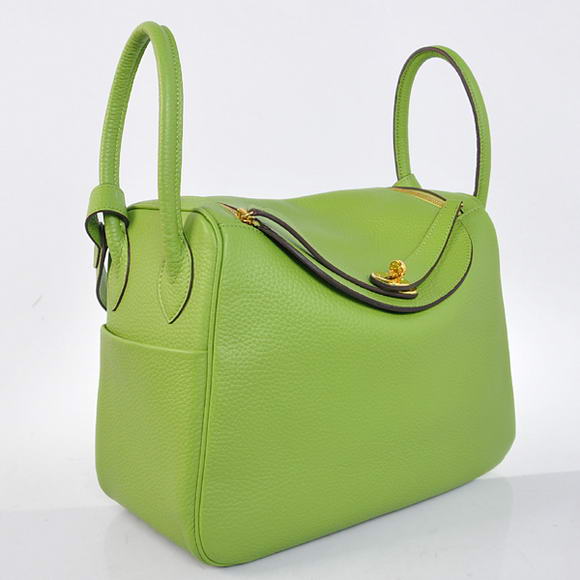 Hermes Lindy 30CM Havanne Handbags 1057 Light Green Leather Golden Hardware Hermes Lindy 30CM Havanne Handbags 1057 Light Green Leather Golden Hardware