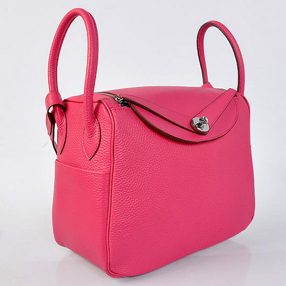Hermes Lindy 30CM Havanne Handbags 1057 Peach Leather Silver Hardware Hermes Lindy 30CM Havanne Handbags 1057 Peach Leather Silver Hardware