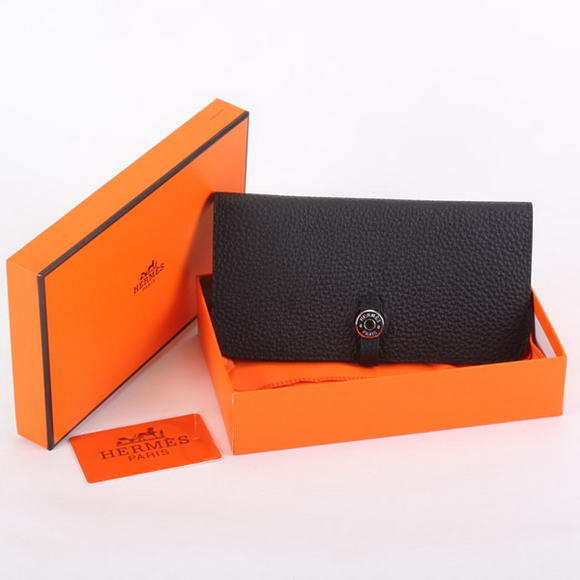 Hermes Dogon Togo Leather Wallet Travel Case A808 Black Hermes Dogon Togo Leather Wallet Travel Case A808 Black