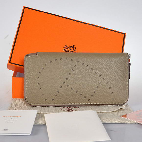 Hermes Evelyn Long Wallet Zip Purse A808 Dark Grey Hermes Evelyn Long Wallet Zip Purse A808 Dark Grey
