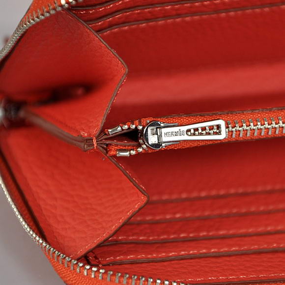 Hermes Evelyn Long Wallet Zip Purse A808 Light Red Hermes Evelyn Long Wallet Zip Purse A808 Light Red