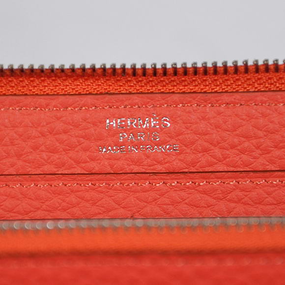 Hermes Evelyn Long Wallet Zip Purse A808 Light Red Hermes Evelyn Long Wallet Zip Purse A808 Light Red