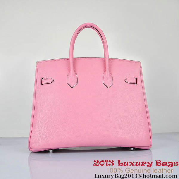 Hermes Birkin 35CM Pink Clafskin Leather Tote Bag Silver Hermes Birkin 35CM Pink Clafskin Leather Tote Bag Silver