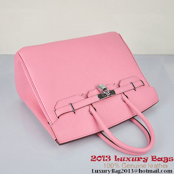 Hermes Birkin 35CM Pink Clafskin Leather Tote Bag Silver Hermes Birkin 35CM Pink Clafskin Leather Tote Bag Silver