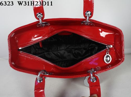 Christian Lady Dior Red Patent Leather Bag 6323 Christian Lady Dior Red Patent Leather Bag 6323