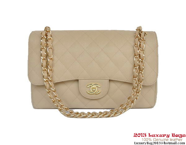 Chanel Jumbo Quilted Classic Cannage Patterns Flap Bag A58600 Apricot Gold