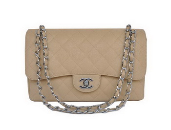 Chanel Jumbo Quilted Classic Cannage Patterns Flap Bag A58600 Apricot Silver Chanel Jumbo Quilted Classic Cannage Patterns Flap Bag A58600 Apricot Silver