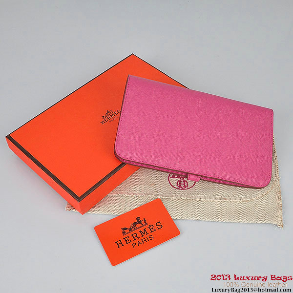 Hermes Dogon Wallet Travel Case H001 Peach