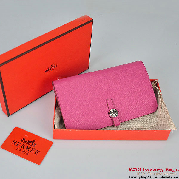 Hermes Dogon Wallet Travel Case H001 Peach