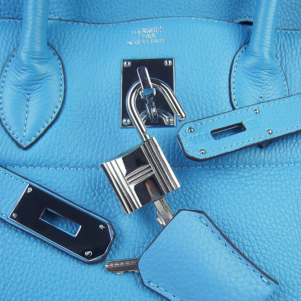 Hermes Birkin 6109 Togo Leather Bag light Blue 42cm Silver Hermes Birkin 6109 Togo Leather Bag light Blue 42cm Silver