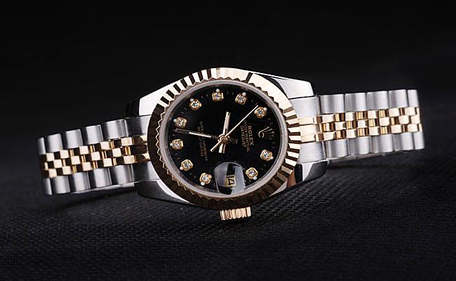 Rolex Datejust Golden&Black 25mm Women Watch-RD3832 Rolex Datejust Golden&Black 25mm Women Watch-RD3832