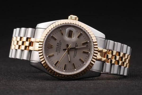 Rolex Datejust Golden Surface Round Cutwork Watch-RD2361
