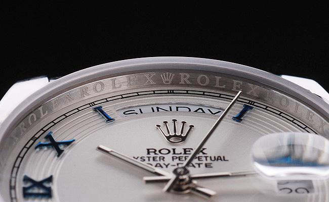 Rolex Day-Date Silver Cutwork White Surface Watch-RD3820 Rolex Day-Date Silver Cutwork White Surface Watch-RD3820