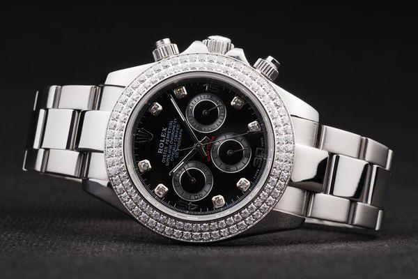 Rolex Daytona Mechanism Silver Bezel&Black 39mm Watch-RD4014 Rolex Daytona Mechanism Silver Bezel&Black 39mm Watch-RD4014