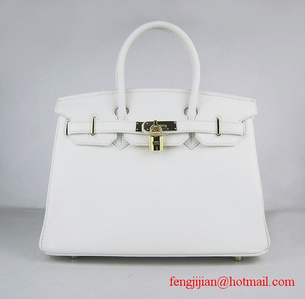 Hermes Birkin 30cm Togo Leather Bag White 6088 Hermes Birkin 30cm Togo Leather Bag White 6088