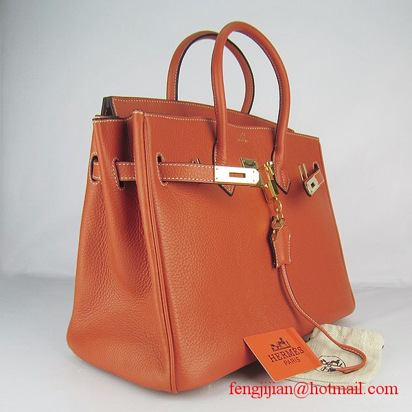 Hermes 35cm Embossed Veins Leather Bag Orange 6089 Gold Hardware Hermes 35cm Embossed Veins Leather Bag Orange 6089 Gold Hardware