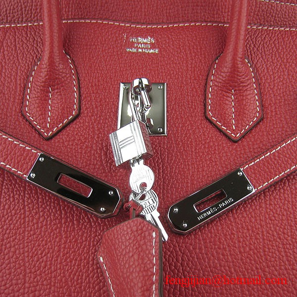 Hermes Birkin 35cm Tendon Veins Leather Bag Red Silver Hardware Hermes Birkin 35cm Tendon Veins Leather Bag Red Silver Hardware